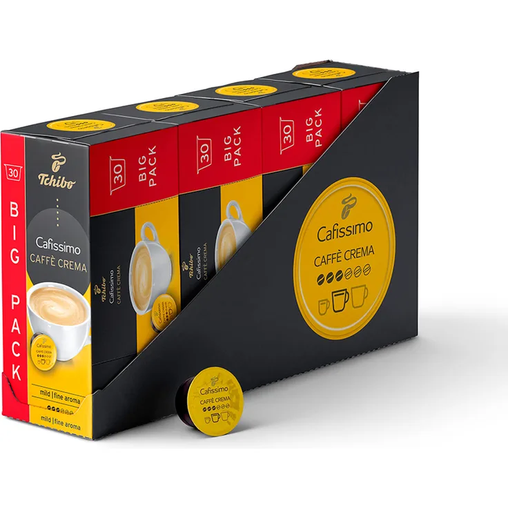 Tchibo Cafissimo Caffè Crema mild Kapseln, 120 Stück (4 x 30 Kapseln)