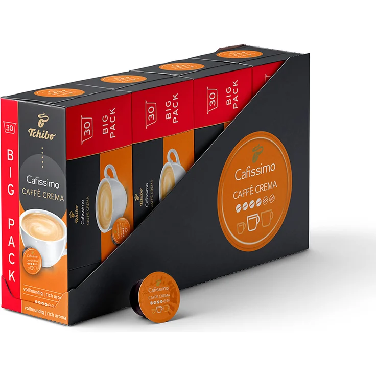 Tchibo Cafissimo Caffè Crema vollmundig Kapseln, 120 Stück (4x 30 Kapseln) – Bild 1
