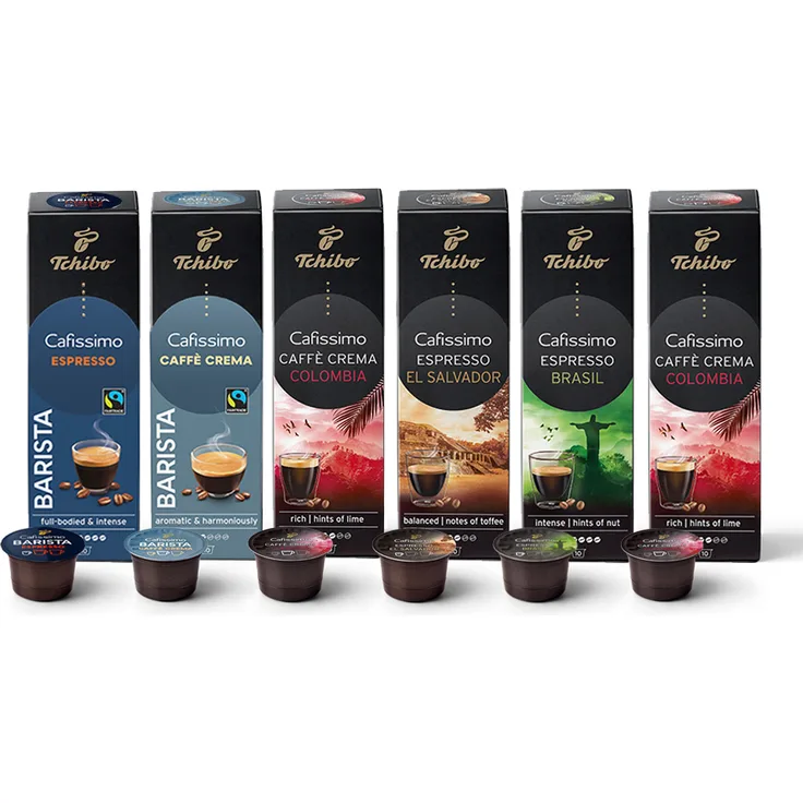 Tchibo Cafissimo Probierset Premium, verschiedene Sorten Espresso, Caffè Crema & Kaffee, 60 Stück (6 x 10 Kapseln)