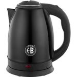 Herzberg HG-5011 Wasserkocher aus Edelstahl, 1500W, 1,8L, Schwarz