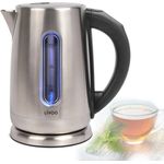 LIVOO DOD189 Wasserkocher mit Temperaturanzeige, 2200 Watt, 1,7 Liter, 360°-Basis, Temperatursteuerung 60°- 100°, Edelstahl