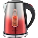 Michelino 74340 EEdelstahl-Wasserkocher, 2200W, 1,7 L, LED Beleuchtung, 360° drehbarer Sockel, mit herausnehmbarem Filter, rot