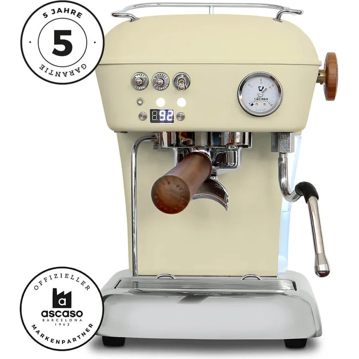 Ascaso Dream PID Espressomaschine Siebträgermaschine, creme matt