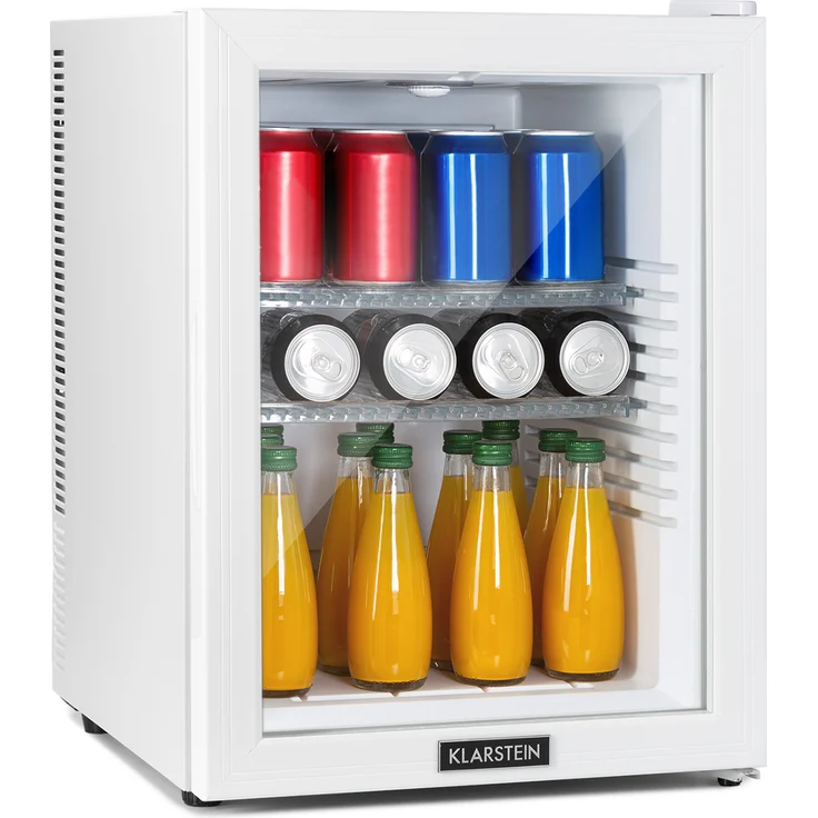 Klarstein Brooklyn 42 Mini-Kühlschrank, freistehend, Glastür, LED Ablage, weiß, Energieklasse F – Bild 1