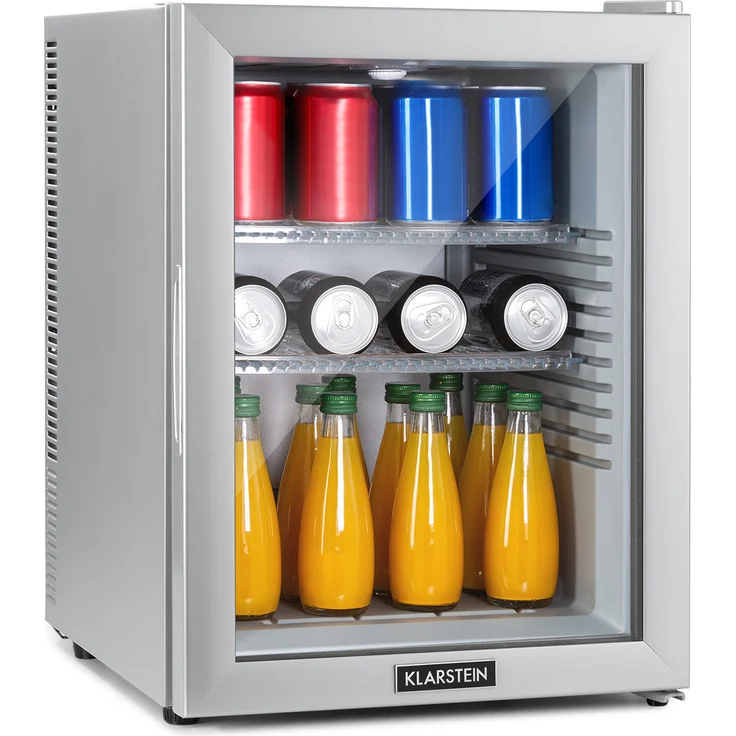 Klarstein Brooklyn 42 Mini-Kühlschrank, freistehend, Glastür, LED Ablage, grau, Energieklasse F - Preisvergleich – Bild 1