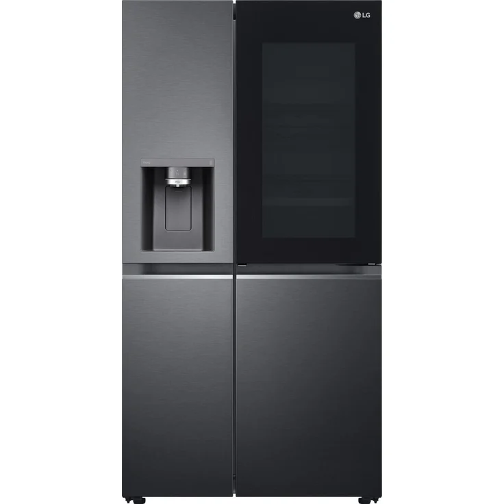 LG GSXV90MCDE Side-by-Side-Kühlschrank, freistehend, schwarz, NoFrost, InstaView, Schnellkühlen und -gefrieren, Wasserspender, Festwasseranschluss, Breite 91.3 cm – Bild 1