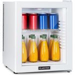 Klarstein Brooklyn 32 Mini-Kühlschrank, freistehend, Glastür, LED Ablage, weiß, Energieklasse F