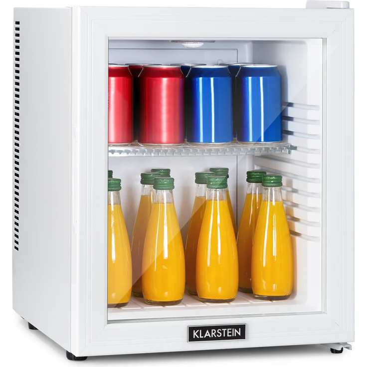 Klarstein Brooklyn 32 Mini-Kühlschrank, freistehend, Glastür, LED Ablage, weiß, Energieklasse F – Bild 1