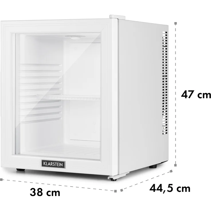 Klarstein Brooklyn 32 Mini-Kühlschrank, freistehend, Glastür, LED Ablage, weiß, Energieklasse F – Bild 7
