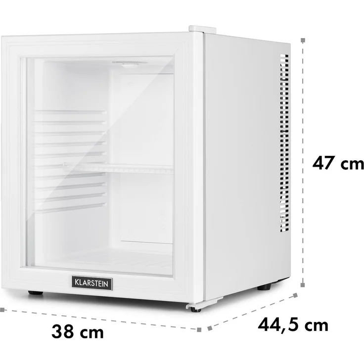 Klarstein Brooklyn 32 Mini-Kühlschrank, freistehend, Glastür, LED Ablage, weiß, Energieklasse F – Bild 9