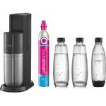SodaStream DUO Promopack Wassersprudler, inkl. 2 x 1 L Glaskaraffe, 1 x 1 L PET-Flasche, schwarz