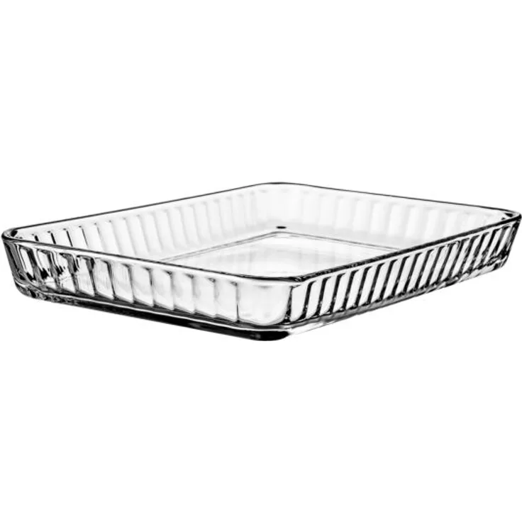Borcam Rechteckige Auflaufform aus Glas Servierform Pasabahce Kare Tepsi 59204
