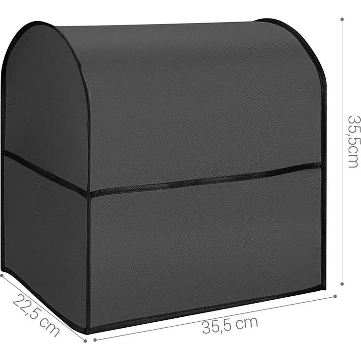 Kwmobile Hülle, kompatibel mit KitchenAid 4,3-4,8 Liter - Mit 3 Fächern - Küchenmaschine Staubschutz Abdeckhaube, dunkelgrau – Bild 3