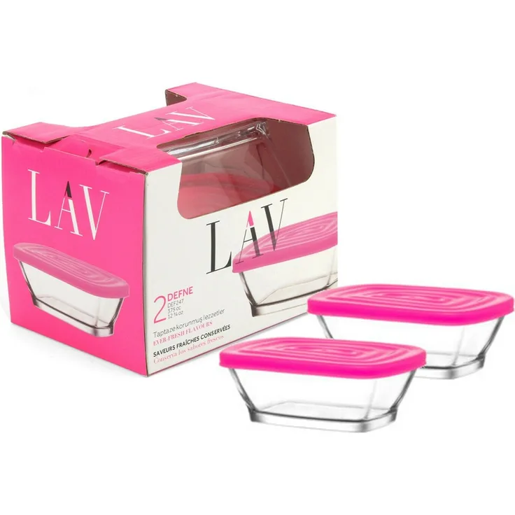 Lav Defne Glasschale 2er Dessertschale mit Deckel DEF247