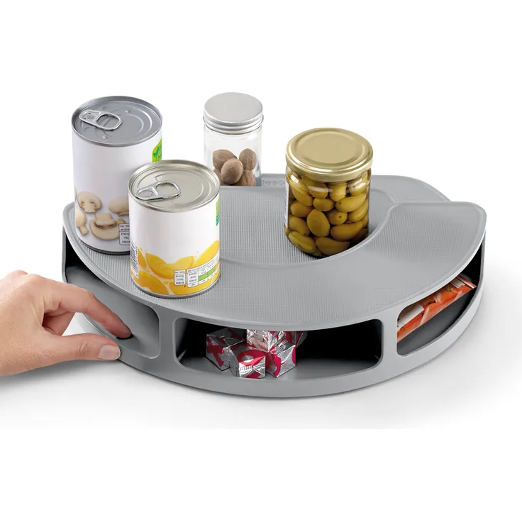 JosephJoseph CupboardStore Drehbarer Stufenorganizer mit Staufächern auf der Rückseite Edelstahl-Grau