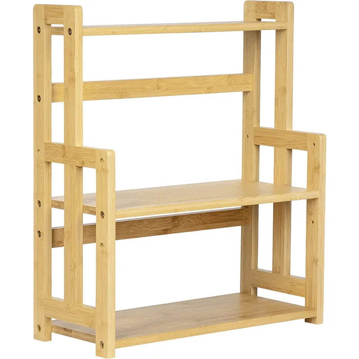 ONVAYA Bambus Gewürzregal mit 3 Etagen | Küchenregal für die Arbeitsplatte | Gewürzständer stehend aus Holz | Küchen-Organizer für Gewürze, Öl und mehr