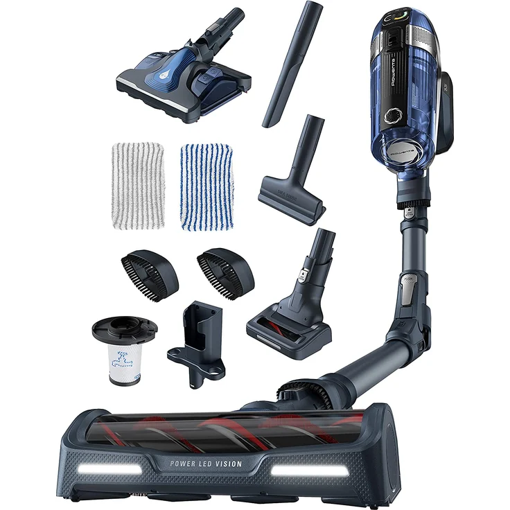 Rowenta RH9898 X-Force Flex 11.60 AQUA, 45 min Akkubetrieb, Akkuwechsel-Option, blau-grau – Bild 1