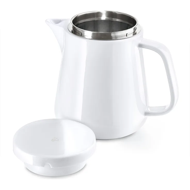 Tchibo Kaffeebereiter, Edelstahl-Permanentfilter, Spülmaschinengeeignet, Keramik, Weiß