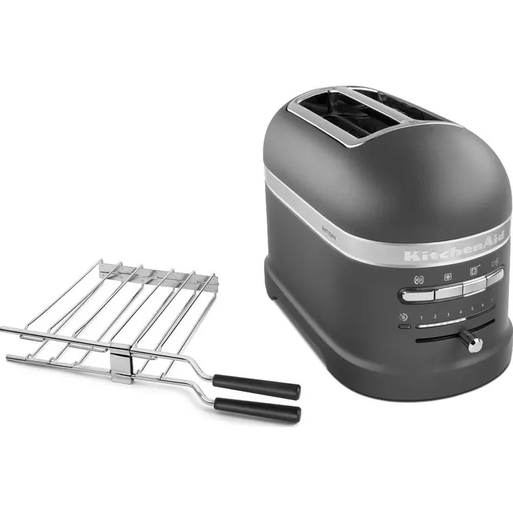 KitchenAid 5KMT2204EGR Artisan 2-Scheiben Toaster 1250W, 7 Bräunungsstufen, LED-Timer, inkl. Sandwichzange, imperial grey, Serie: 5KMT2204 – Bild 2