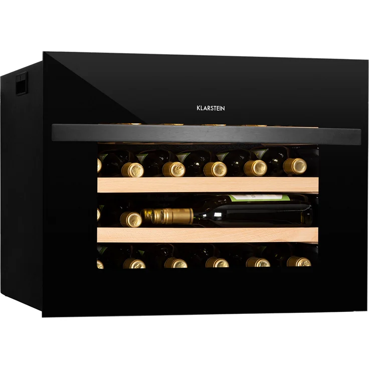 Klarstein Vinsider 24 Uno Weinkühlschrank, freistehend, 1 Zone, 24 Flaschen, Schwarz, Energieklasse G – Bild 1
