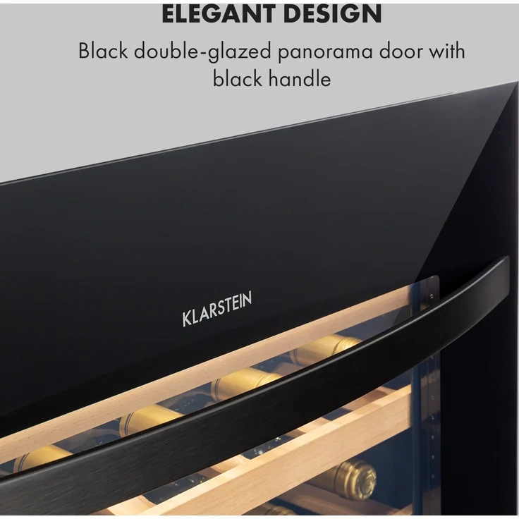 Klarstein Vinsider 24 Uno Weinkühlschrank, freistehend, 1 Zone, 24 Flaschen, Schwarz, Energieklasse G – Bild 5