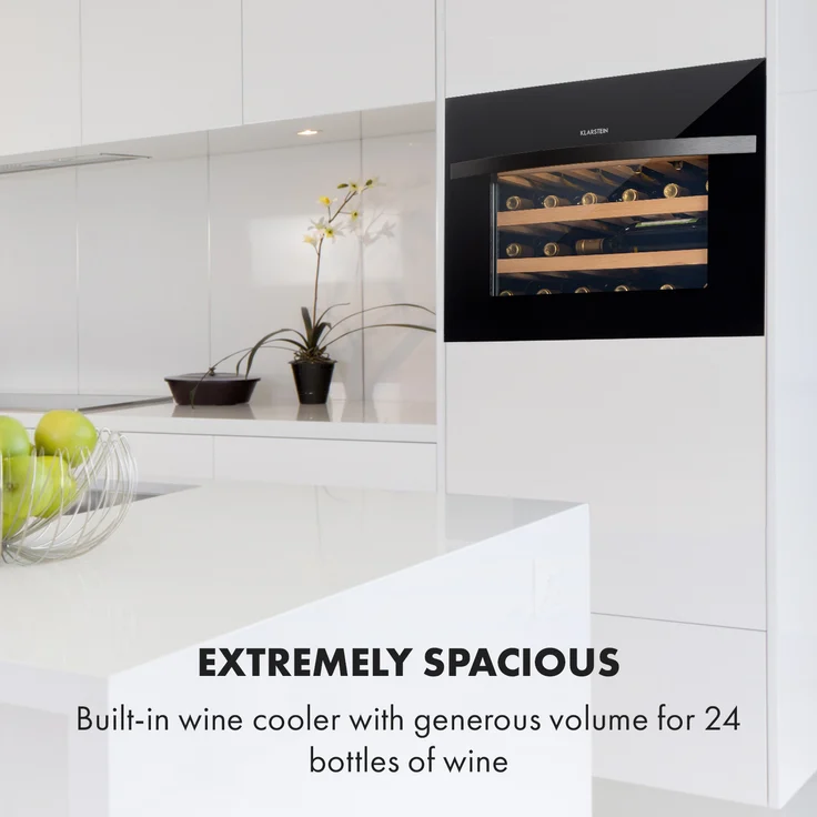 Klarstein Vinsider 24 Uno Weinkühlschrank, freistehend, 1 Zone, 24 Flaschen, Schwarz, Energieklasse G – Bild 2