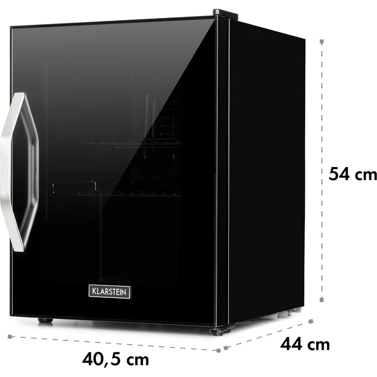 Klarstein Beersafe M Onyx Getränkekühlschrank, freistehend, 33 Liter, 2 Böden, Panoramaglastür, Schwarz – Bild 9