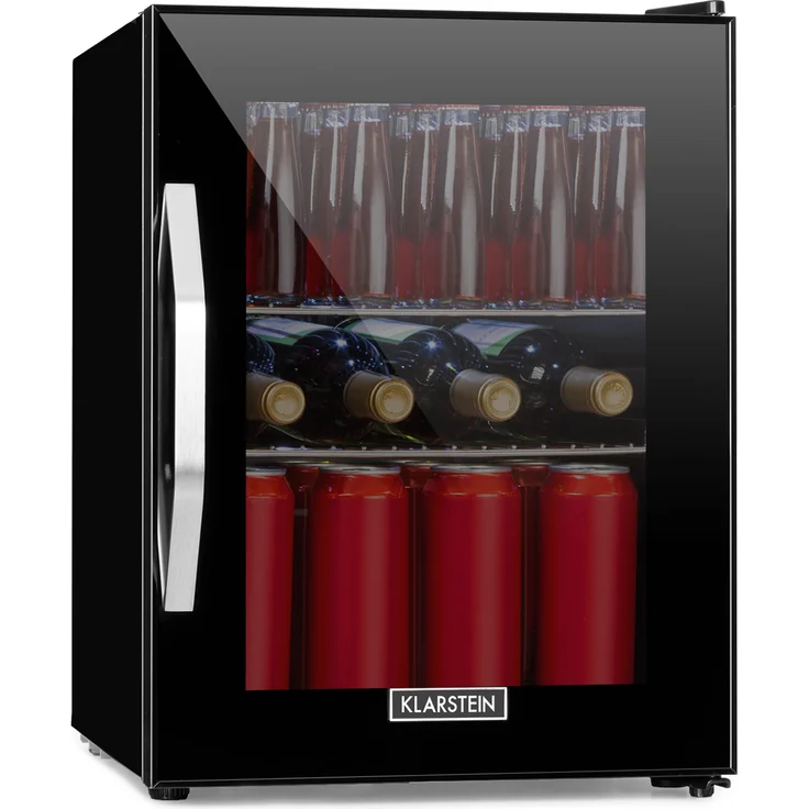 Klarstein Beersafe M Onyx Getränkekühlschrank, freistehend, 33 Liter, 2 Böden, Panoramaglastür, Schwarz – Bild 1