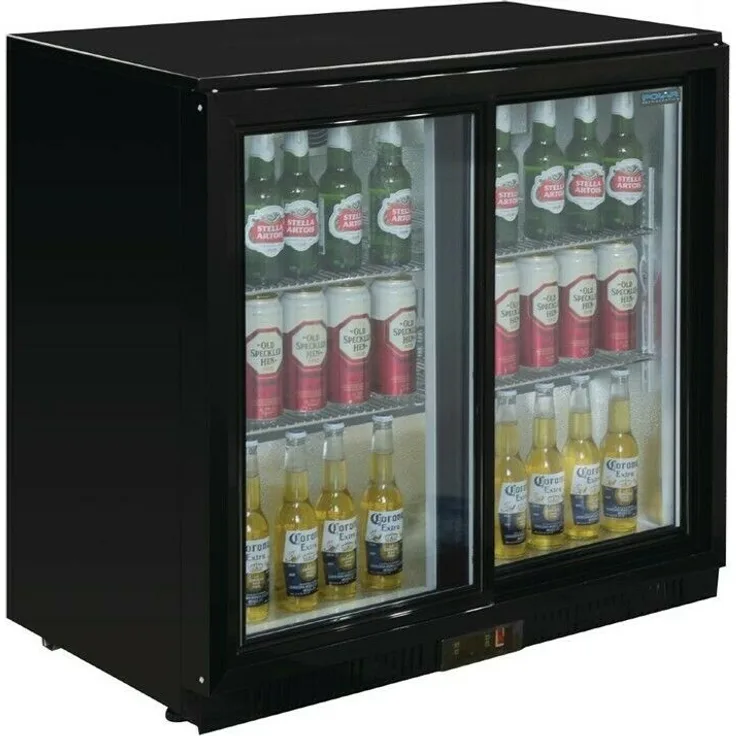 Polar Serie G Gewerbe-Barkühlschrank mit 2 Schiebetüren 208L