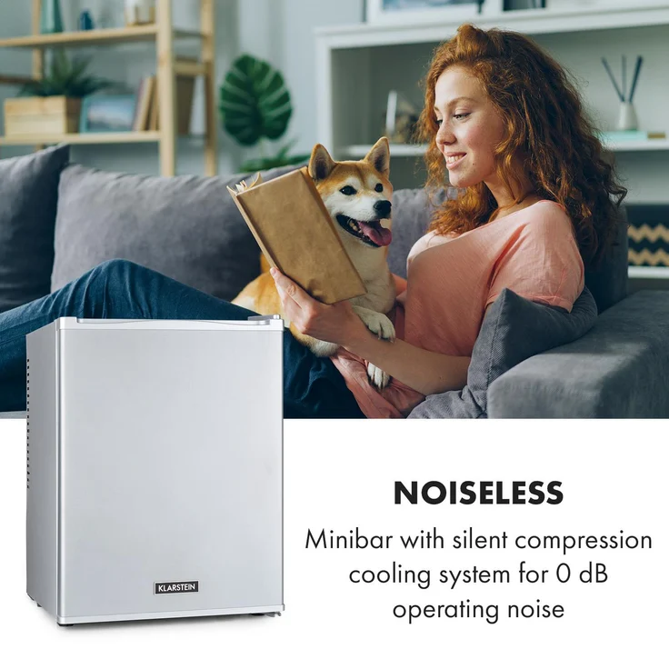 Klarstein Happy Hour 33 Minikühlschrank, freistehend, 33L, 5-15°C, LED-Licht, Silber – Bild 3