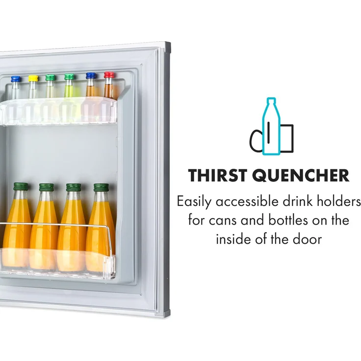 Klarstein Happy Hour 33 Minikühlschrank, freistehend, 33L, 5-15°C, LED-Licht, Silber – Bild 6