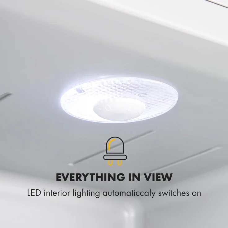 Klarstein Happy Hour 33 Minikühlschrank, freistehend, 33L, 5-15°C, LED-Licht, Silber – Bild 7