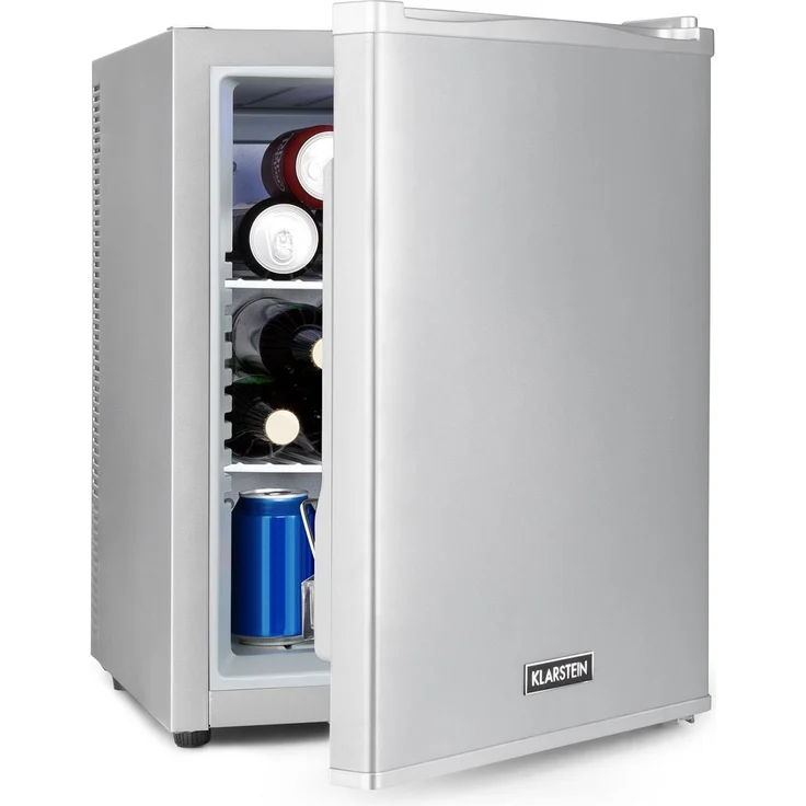Klarstein Happy Hour Minikühlschrank, freistehend, 40L, 5-15°C, LED-Licht, Silber – Bild 1