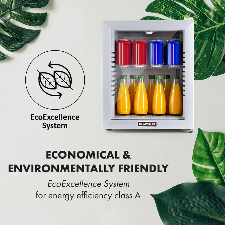 Klarstein Brooklyn 24 Silver Minikühlschrank, freistehend, Glastür, LED, Ablage, Silber - Preisvergleich – Bild 8