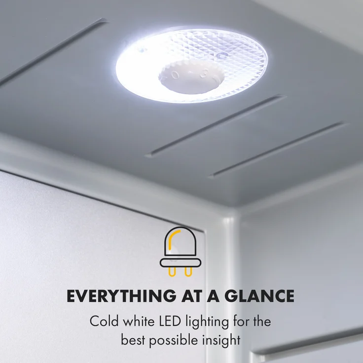 Klarstein Brooklyn 24 Silver Minikühlschrank, freistehend, Glastür, LED, Ablage, Silber - Preisvergleich – Bild 6