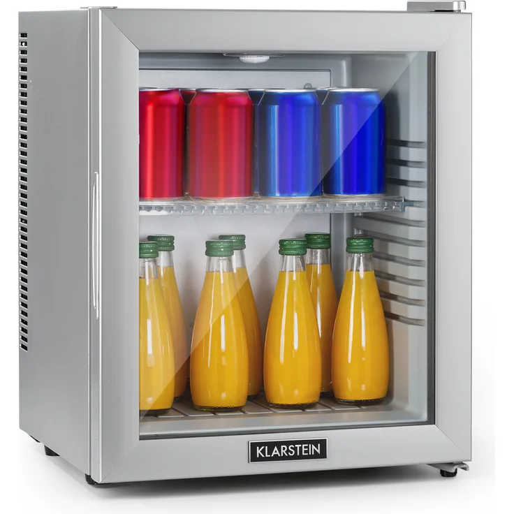 Klarstein Brooklyn 24 Silver Minikühlschrank, freistehend, Glastür, LED, Ablage, Silber - Preisvergleich