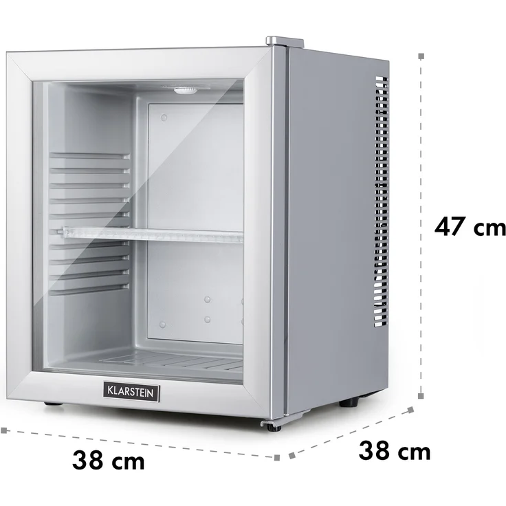 Klarstein Brooklyn 24 Silver Minikühlschrank, freistehend, Glastür, LED, Ablage, Silber - Preisvergleich – Bild 7