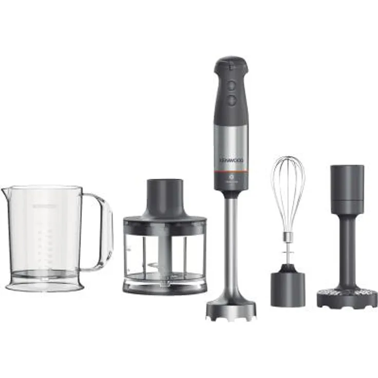 Kenwood Triblade XL+ HBM60.307GY Stabmixer, 1000W, inkl. Zerkleinerungsaufsatz (0,5 l), Schneebesen, Kunststoff, grau