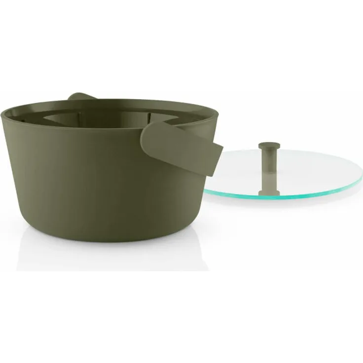 Eva Solo Mikrowellen-Reiskocher Green Tool, Dämpfer, Dampfkocher, Reiskocher, Glas, Kunststoff, Dunkelgrün, 1.7 L, 531431