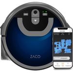 Zaco W450 Saugroboter mit Wischfunktion, 90 min Akkubetrieb, 2-Tank-System, midnight blue