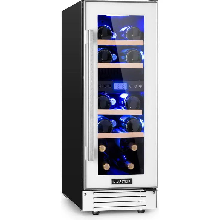 Klarstein Vinovilla 17 Weinkühlschrank, freistehend, 2 Zonen, weiß, 17 Flaschen, Breite 29.5 cm