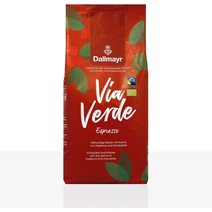 Dallmayr Via Verde Espresso Bio Fairtrade - 1kg Kaffee ganze Bohne