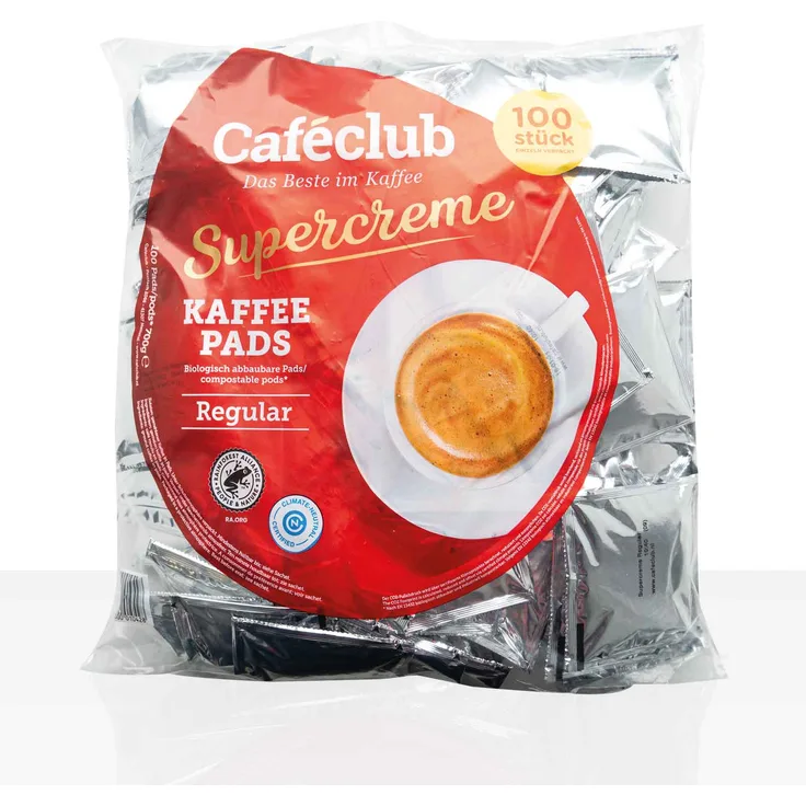 Cafeclub Kaffee-Pads Supercreme Regular - 100Stk einzeln verpackt, Pad für zb Senseo - Preisvergleich