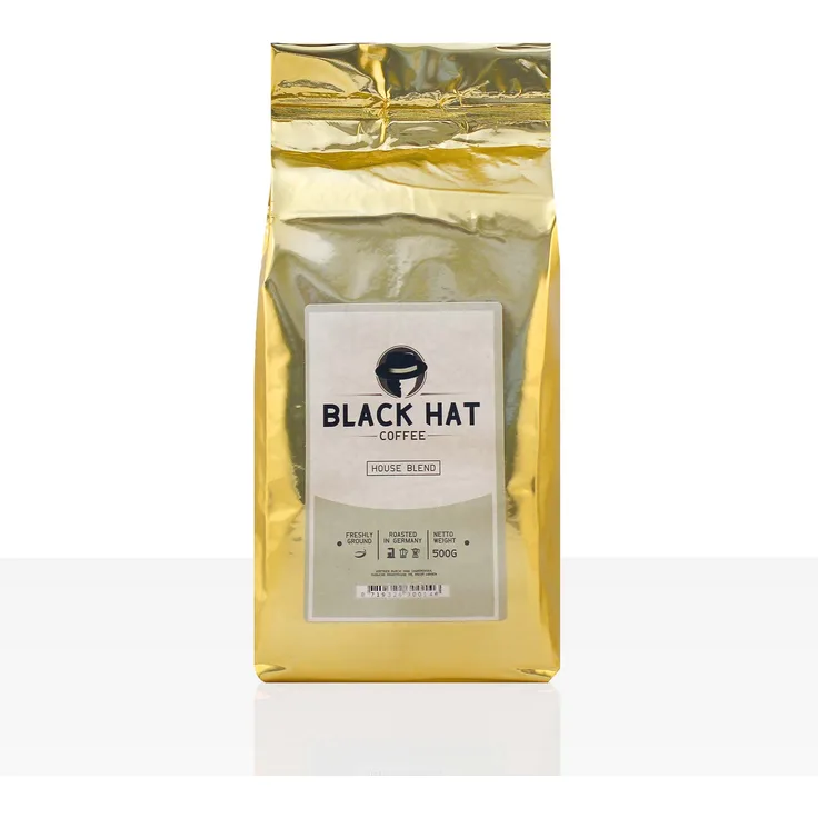Black Hat Coffee House Blend Filterkaffee - 500g Röstkaffee gemahlen