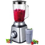 Steinborg SB-7010 Standmixer, 600W, 1,5L Glaskrug, 2 Geschwindigkeitsstufen, Puls-Funktion, 6-Fach Stahlmesser, silber