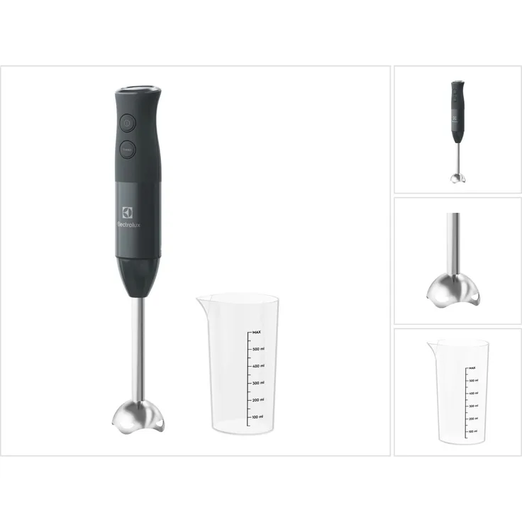 Electrolux E3HB1-4GG Stabmixer, 400W, 10 Geschwindigkeiten, Puls-Funktion, inkl. 600 ml Messbecher, schwarz