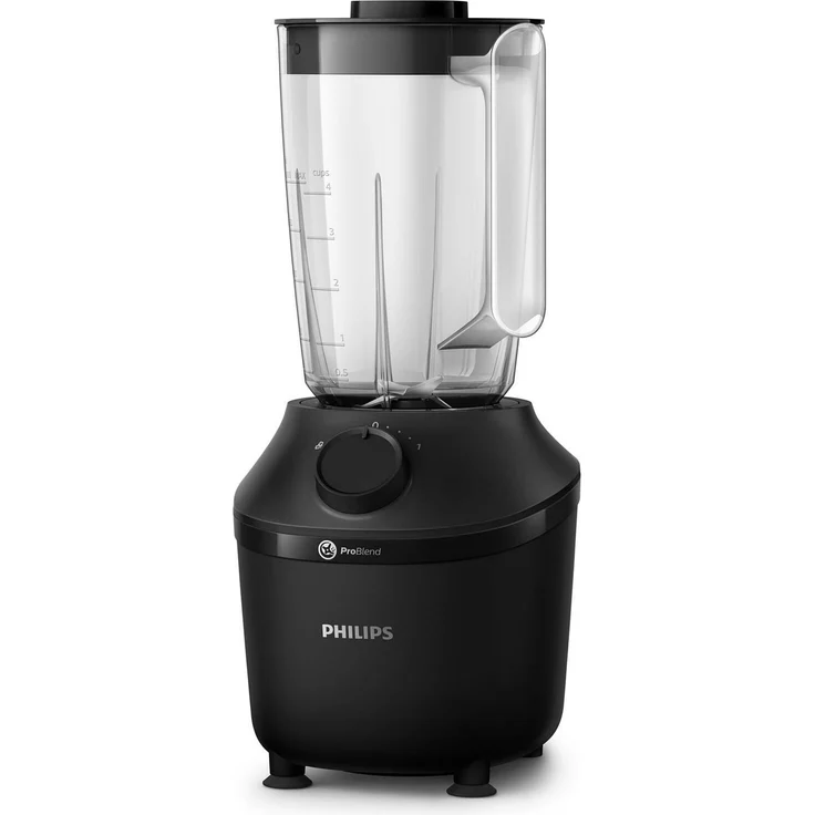 Philips HR2041-41 Standmixer, 450W, 1 Geschwindigkeit, Puls-Funktion, Motor-Thermo-Protection-Sensor, Saugfüße, 1,9L Behälter, inkl. Trinkflasche, schwarz – Bild 1