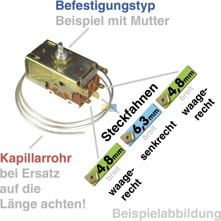 Gorenje 596249 ORIGINAL Thermostat 077B6532 Danfoss Temperaturregler Kühlschrank auch für Whirlpool Bauknecht Ignis 481991100046 Quelle Privileg 01077122 Körting Teka – Bild 2