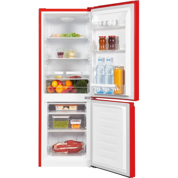 Exquisit KGC231-60-010E Kühl-Gefrierkombination, freistehend, rot, Energieklasse E – Bild 3