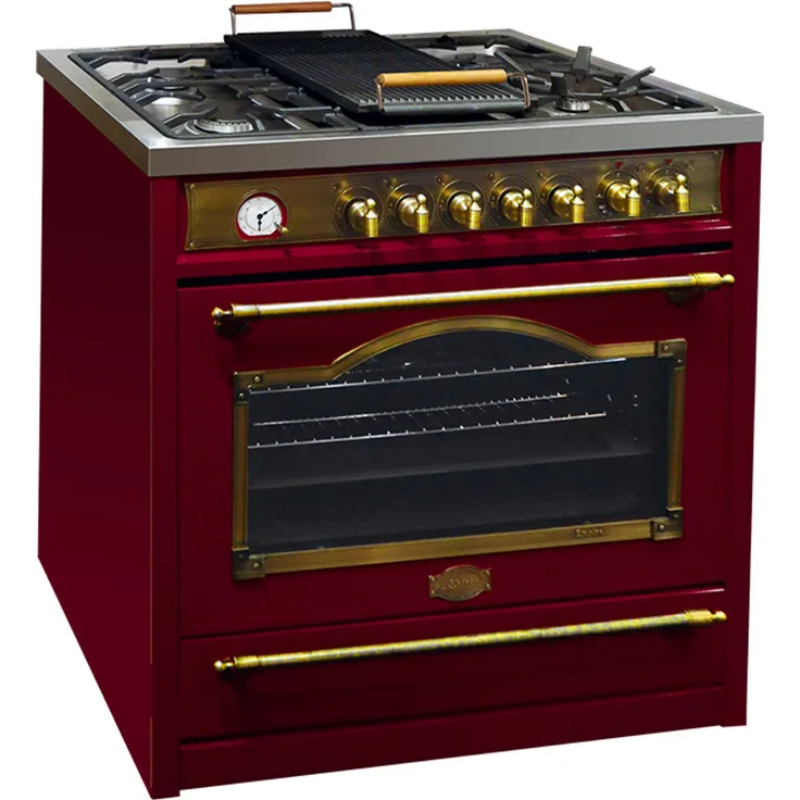 Kaiser Empire HGE 93555 RotEmRetro Gas Elektro Standherd 90cm Range Cooker, 115L , 4,5 Kw WOK